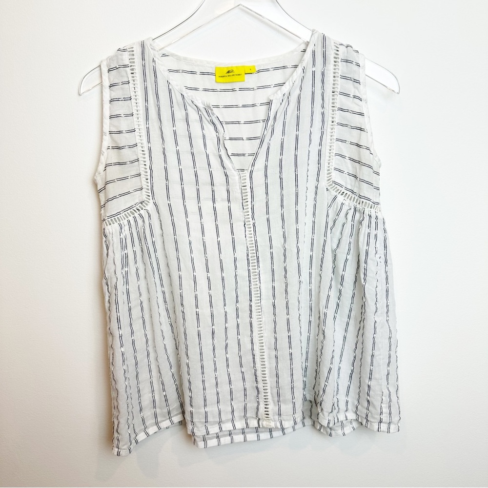 Roller Rabbit | Striped Cotton Boho Tank Top